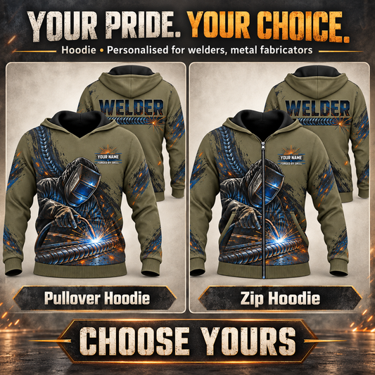Personalized Welder Hoodie - Crew Silhouette - advertising image