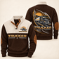Personalized Trucker Sports Sweatshirt - Heritage Collar - Brown