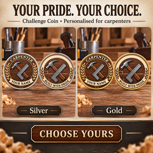 Personalized Carpenter Challenge Coin - Legacy Laurel - advertising image
