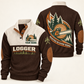 Personalized Logger Sports Sweatshirt - Heritage Collar - Brown