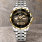 Personalized Concrete Finisher Crystal Metal Watch - Faceted Legacy - Silver Gold