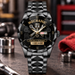 Personalized Mechanic Crystal Metal Watch - Faceted Legacy - Black