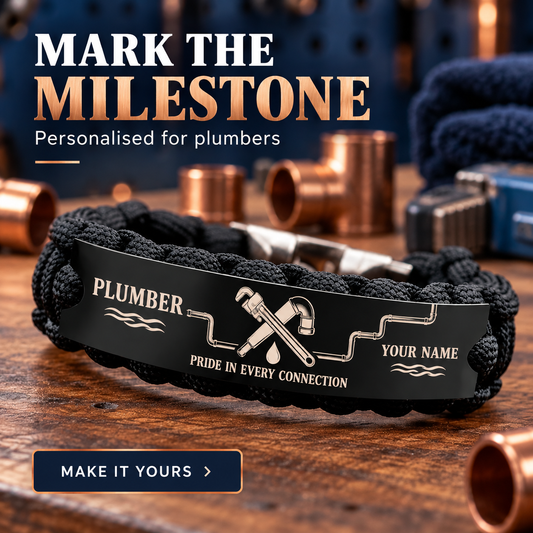 Personalized Plumber Braided Bracelet - Crew Bond - advertising image