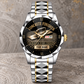 Personalized Concrete Finisher Crystal Metal Watch - Faceted Legacy - Silver Gold Chain