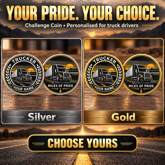 Personalized Trucker Challenge Coin - Legacy Laurel - advertising image