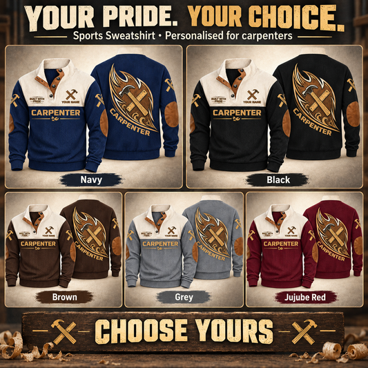 Personalized Carpenter Sports Sweatshirt - Heritage Collar - advertising image