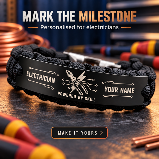 Personalized Electrician Braided Bracelet - Crew Bond - advertising image