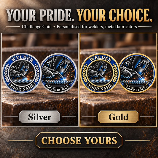 Personalized Welder Challenge Coin - Legacy Laurel - advertising image