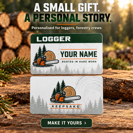 Personalized Logger Aluminum Wallet Card - Signature Stripe - advertising image