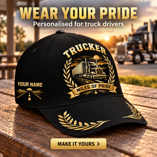 Personalized Trucker Baseball Cap - Black Gold Legacy - advertising image