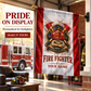 Personalized Fire Fighter House Flag - Proud Legacy - advertising image