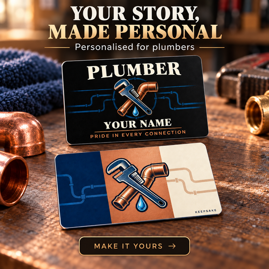 Personalized Plumber Aluminum Wallet Card - Midnight Pride - advertising image