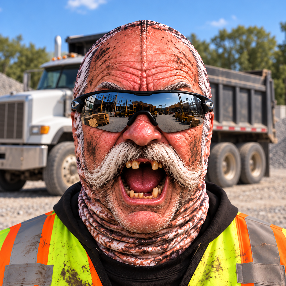 Dump Truck Driver funny face balaclava - Style 6