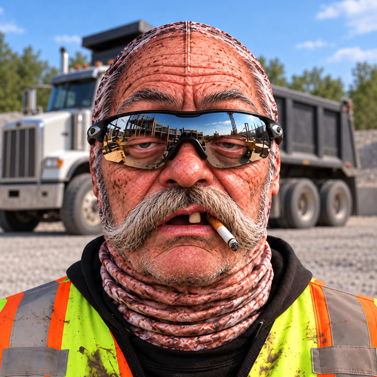 Dump Truck Driver funny face balaclava - Style 8