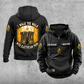 Electrician Walk the Walk Badge Vintage Hoodie in Black, front and back views with sample text CUSTOM NAME and SINCE 2000.