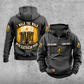 Electrician Walk the Walk Badge Vintage Hoodie in Dark Gray, front and back views with sample text CUSTOM NAME and SINCE 2000.