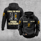 Electrician Proud Walk Vintage Hoodie in Black, front and back views with sample text CUSTOM NAME and SINCE 2000, boots pride back artwork and pliers-and-lightning sleeve icons.