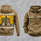 Electrician Once and Always Vintage Hoodie in Kaki, front and back views with sample text CUSTOM NAME and SINCE 2000, boots and circuit-panel back artwork, and plain lower-front pouch.