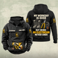 Electrician Never Ends Vintage Hoodie in Black, front and back views with sample text CUSTOM NAME and SINCE 2000.