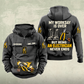Electrician Never Ends Vintage Hoodie in Dark Gray, front and back views with sample text CUSTOM NAME and SINCE 2000.