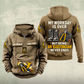 Electrician Never Ends Vintage Hoodie in Kaki, front and back views with sample text CUSTOM NAME and SINCE 2000.