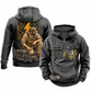 Electrician Ready Every Day Portrait Vintage Hoodie in Dark Gray, front and back views with sample text CUSTOM NAME and SINCE 2000, pliers and lightning chest emblems, and kneeling electrician back artwork.
