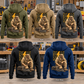 Five complete back views of the Electrician Ready Every Day Portrait Vintage Hoodie in Military Green, Kaki, Dark Gray, Black and Dark Blue, displayed against an organized electrical workbench.