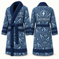 Personalized Electrician Bathrobe blue front and back