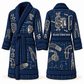 Personalized Electrician Bathrobe - Blueprint Workshop blue front and back view