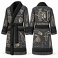 Personalized Electrician Bathrobe - Blueprint Workshop slate front and back view