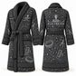 Personalized Electrician Bathrobe - Contour Lines slate front and back view