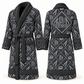 Personalized Electrician Bathrobe - Diamond Emblems slate front and back view