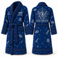 Personalized Electrician Bathrobe - Night Shift blue front and back view