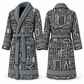Personalized Electrician Bathrobe - Vintage Patchwork slate front and back view