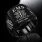 EMS Classic Emblem ring in Black, showing CUSTOM NAME and SINCE 2000