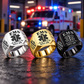 EMS Classic Emblem personalized ring in Silver, Gold and Black with CUSTOM NAME and SINCE 2000 on a ems-themed background