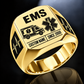 EMS Twin Icons ring in Gold, showing CUSTOM NAME and SINCE 2000