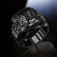 EMS Split Emblem ring in Black, showing CUSTOM NAME and SINCE 2000