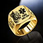 EMS Split Emblem ring in Gold, showing CUSTOM NAME and SINCE 2000