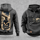 EMS Workday Portrait Vintage Hoodie in Dark Gray, complete separated front and back views with sample text CUSTOM NAME and SINCE 2000, ambulance-and-response-bag chest emblems and a tall kneeling-worker back panel.