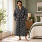 Personalized EMS Bathrobe Slate worn at home