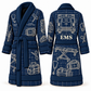Personalized EMS Bathrobe - Blueprint Workshop blue front and back view