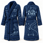 Personalized EMS Bathrobe - Contour Lines blue front and back view