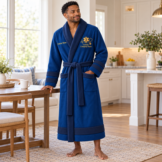 Personalized EMS Bathrobe - Heritage Crest lifestyle view