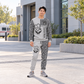 ems occupation-themed sweater and jogger combo on a model with name and company artwork