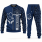 ems occupation-themed sweater and jogger combo navy color with name and company artwork