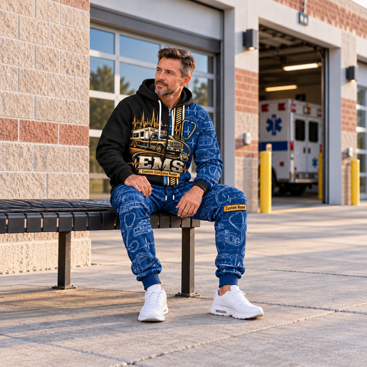 ems full-zip hoodie and matching joggers - adult male lifestyle