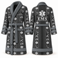 Personalized EMS Bathrobe - Workbench Stripes slate front and back view