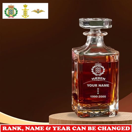 Personalized Denmark Soldier/ Veteran Premium Decanter With Rank, Name And Year - 17750016