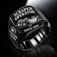627 twin-engine Scraper Operator signet ring in black with CUSTOM NAME and SINCE 2000